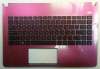 Топкейс с клавиатурой для ноутбука Asus X401A X401U X401 (клавиатура в сборе с топпанелью) розовый