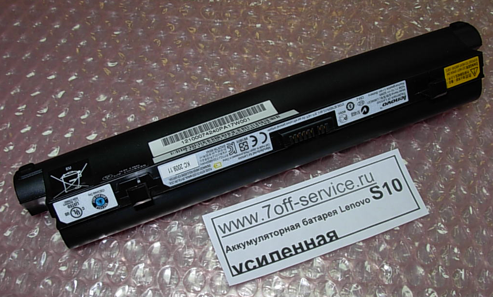 Фото аккумуляторной батареи для ноутбука Lenovo S10 чёрная усиленная