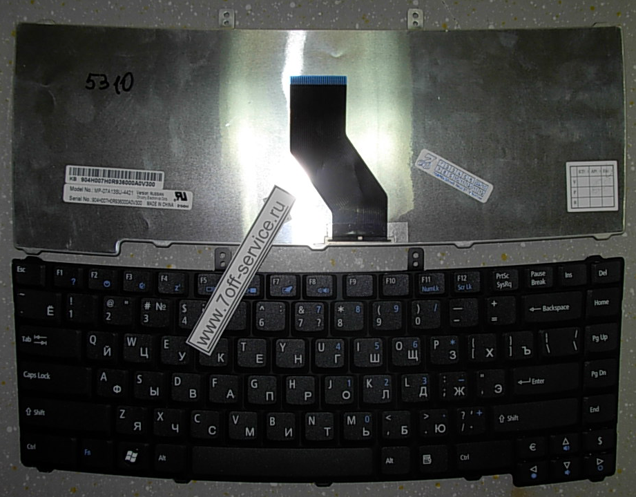 изображение клавиатуры ноутбука Acer TravelMate 4520 5310