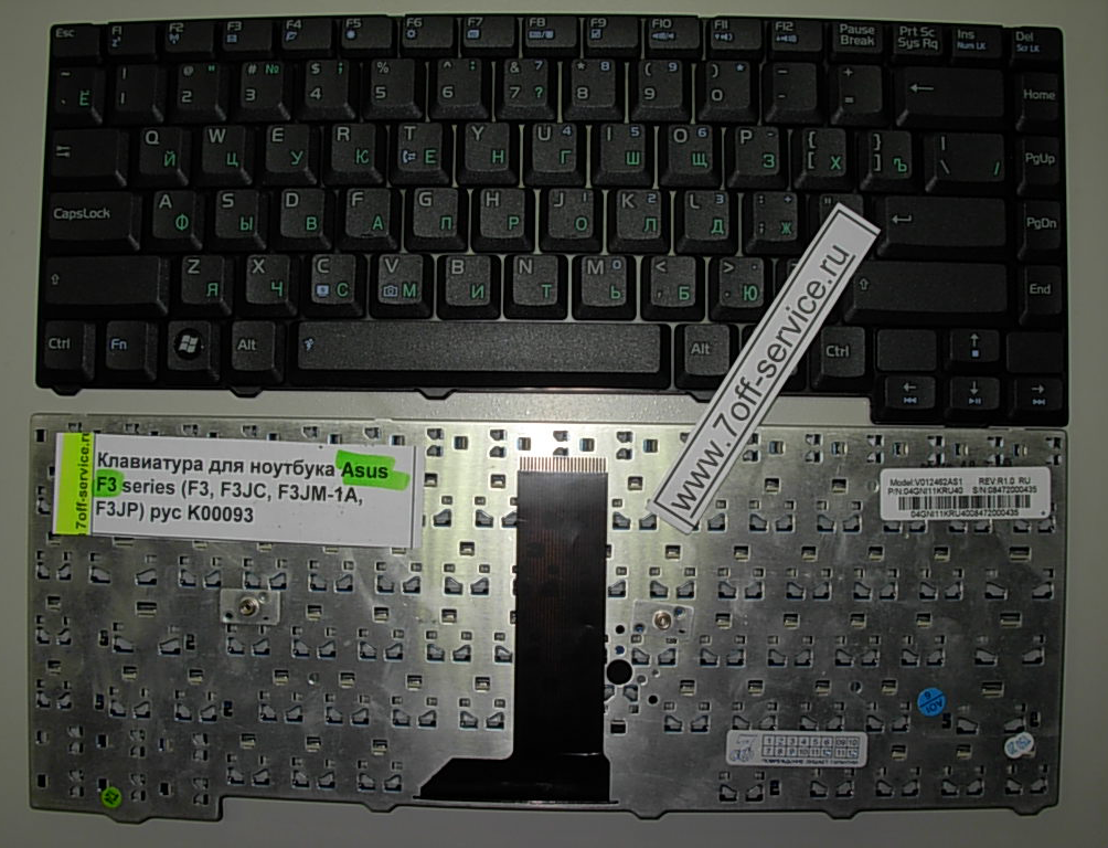 Фото клавиатуры Asus F3