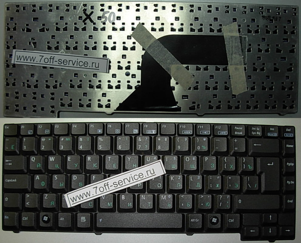 Фото клавиатуры Asus X50