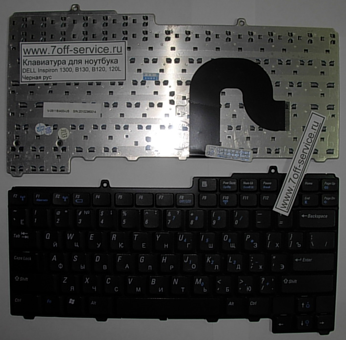 Изображение клавиатуры для ноутбука DELL Inspiron 1300, B130, B120, 120L