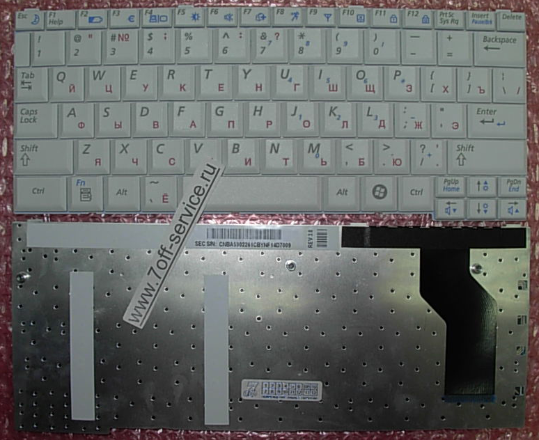 Изображение клавиатуры для ноутбука Samsung Q210 белой 