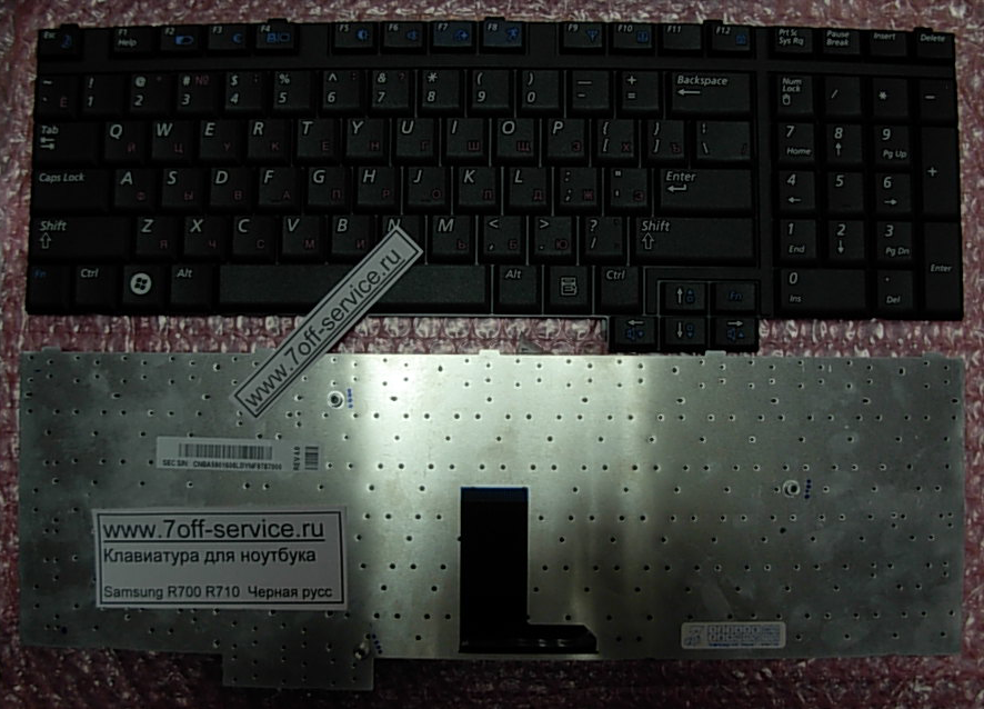 Изображение клавиатуры для ноутбука Samsung R700 R710 ru