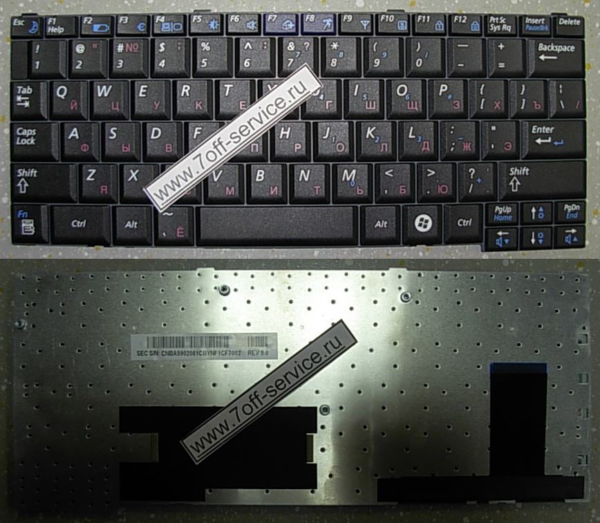 Изображение клавиатуры для ноутбука Samsung Q45 чёрная