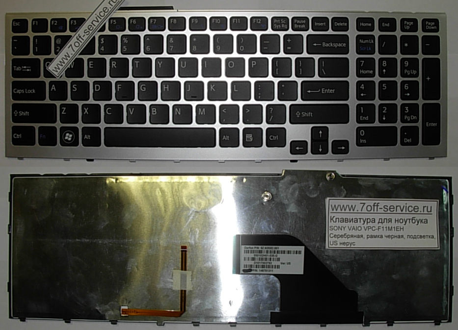 Изображение клавиатуры для ноутбука Sony VAIO VPC-F11M1EH