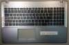 Топкейс с клавиатурой для ноутбука Asus X550 (клавиатура в сборе с топпанелью) серая английская