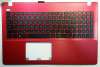 Топкейс с клавиатурой для ноутбука Asus X550 (клавиатура в сборе с топпанелью) красная