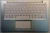 Топкейс с клавиатурой для ноутбука Asus X201E (клавиатура в сборе с топпанелью) серебро кнопки белые