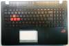 Топкейс с клавиатурой для ноутбука Asus GL553VW (клавиатура в сборе с топпанелью) с подсветкой